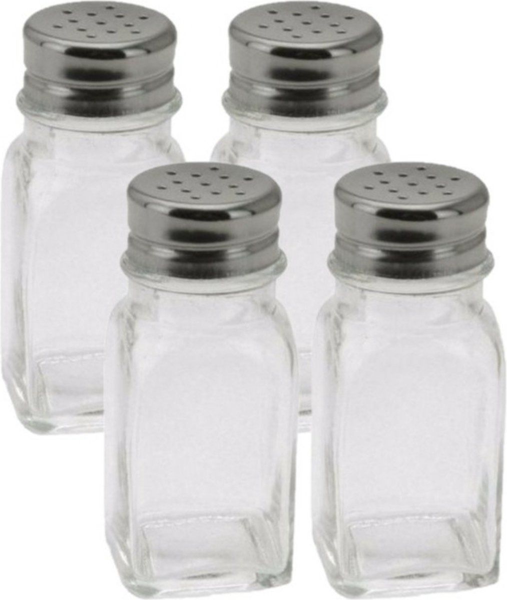 Trendo Peper & Zout Setje - 2-delig - 9 cm - Glas/Chrome