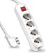 V-TAC Meervoudige stekkerdoos met schakelaar en 1,5 - 4 stopcontacten 10/16 A bypass + Schuko - Stekker 16 A - Kantoor