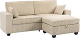 HOMCOM Ensemble de canapés - Cordon (100 % Polyester) - 216 L x 151 l x 94 H cm - Beige