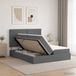 vidaXL Opbergbed met hoofdeinde Donkergrijs 180 x 200 cm Stof