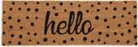 Sans marque paillasson "hello" - avec boules - 75 x 25 cm - tapis coco - antidérapant - intérieur et extérieur