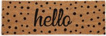 Sans marque paillasson "hello" - avec boules - 75 x 25 cm - tapis coco - antidérapant - intérieur et extérieur