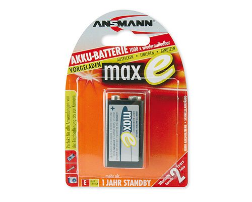 Ansmann maxE 9V Batterij - 200 mAh - NiMH - 1 stuk