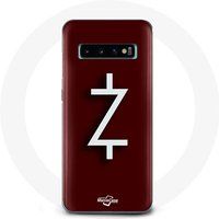 Maniacase Hoesje voor Samsung Galaxy S10 Plus Ozark Seizoen 4 Wit Z Logo Rode Achtergrond