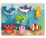 Tooky Toy Montessori Houten Puzzel Zee Wereld 7-delig