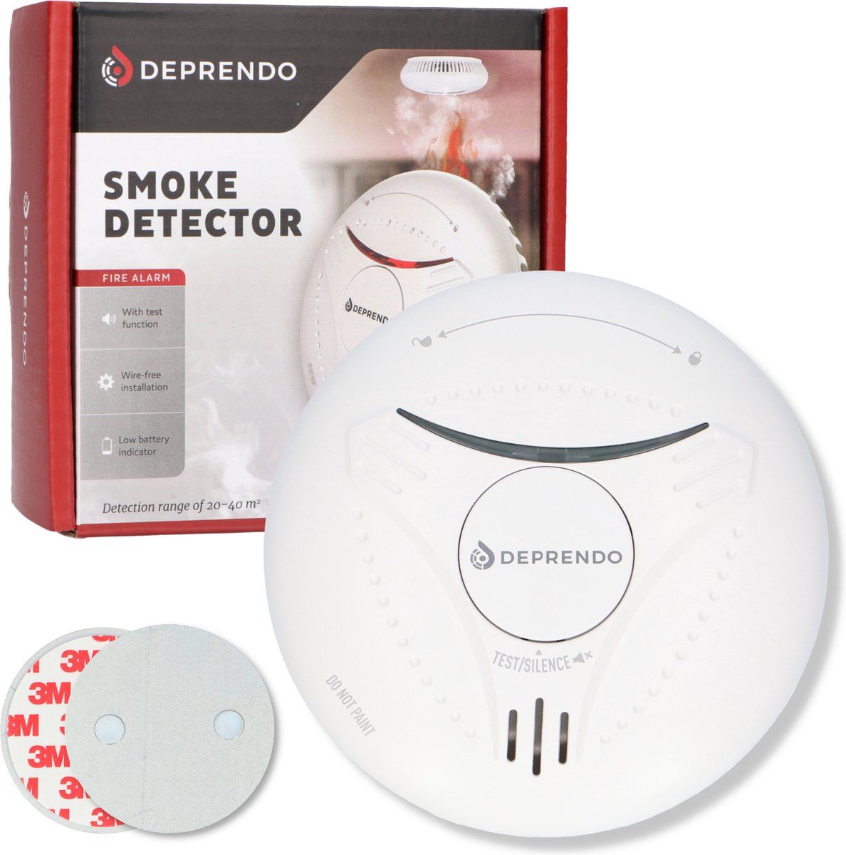 Deprendo Rookmelder met 10 Jaar Batterij - Incl. Magneet Montage - Wit