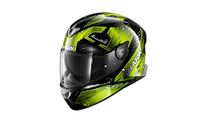 SHARK NC Motorhelm voor heren, zwart/geel, XS