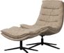 WOOOD Kube Draaifauteuil Met Hocker - Chenille stof - Naturel