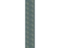 Ambiance Sticker Voorgelijmd vliesbehang - GROEN GRIJS GEOMETRISCHE BLADEREN - 1 rol van 300x60cm