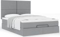 Maison Exclusive - Cadre de lit ottoman avec matelas, gris clair, 140x190 cm, textile