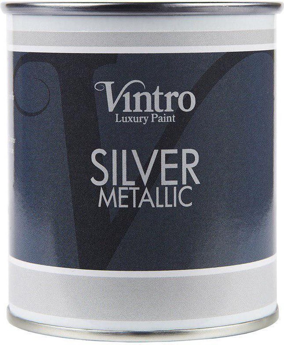 Vintro Luxury Paints Vintro Metallic Zilver Verf 250 ml