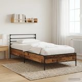 vidaXL Bedframe Oud hout 80 x 200 cm Bewerkt hout