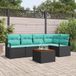 Prolenta Maison Exclusive Tuinset met 6 zitplaatsen, zwarte polyrotan loungeset