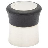 WAGNER Design deurstopper PILLAR - diameter Ø 27 x 30 mm, zamak gegoten in geborsteld edelstaal optiek, thermoplastisch rubber, zwart - 15514611