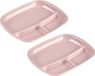 Plasticforte Vakjes Diner Borden - Set van 4 - Roze - Kunststof - 21 x 24 cm - 3 Vakken