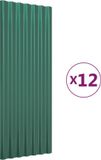 vidaXL - Dakpanelen - 12 stuks - 100x36 cm - Gegalvaniseerd Staal - Groen