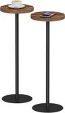 Sans marque Table d'appoint ronde haute, set de 2, bois, brun, industriel, 70 cm