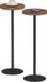Sans marque Table d'appoint ronde haute, set de 2, bois, brun, industriel, 70 cm