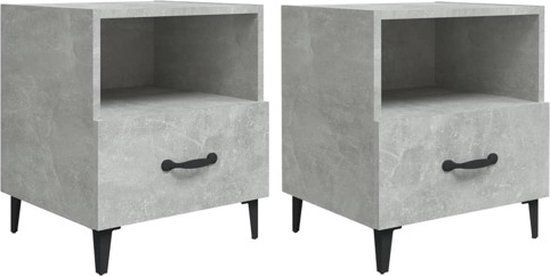 vidaXL Nachtkastjes 2 stuks bewerkt hout betongrijs