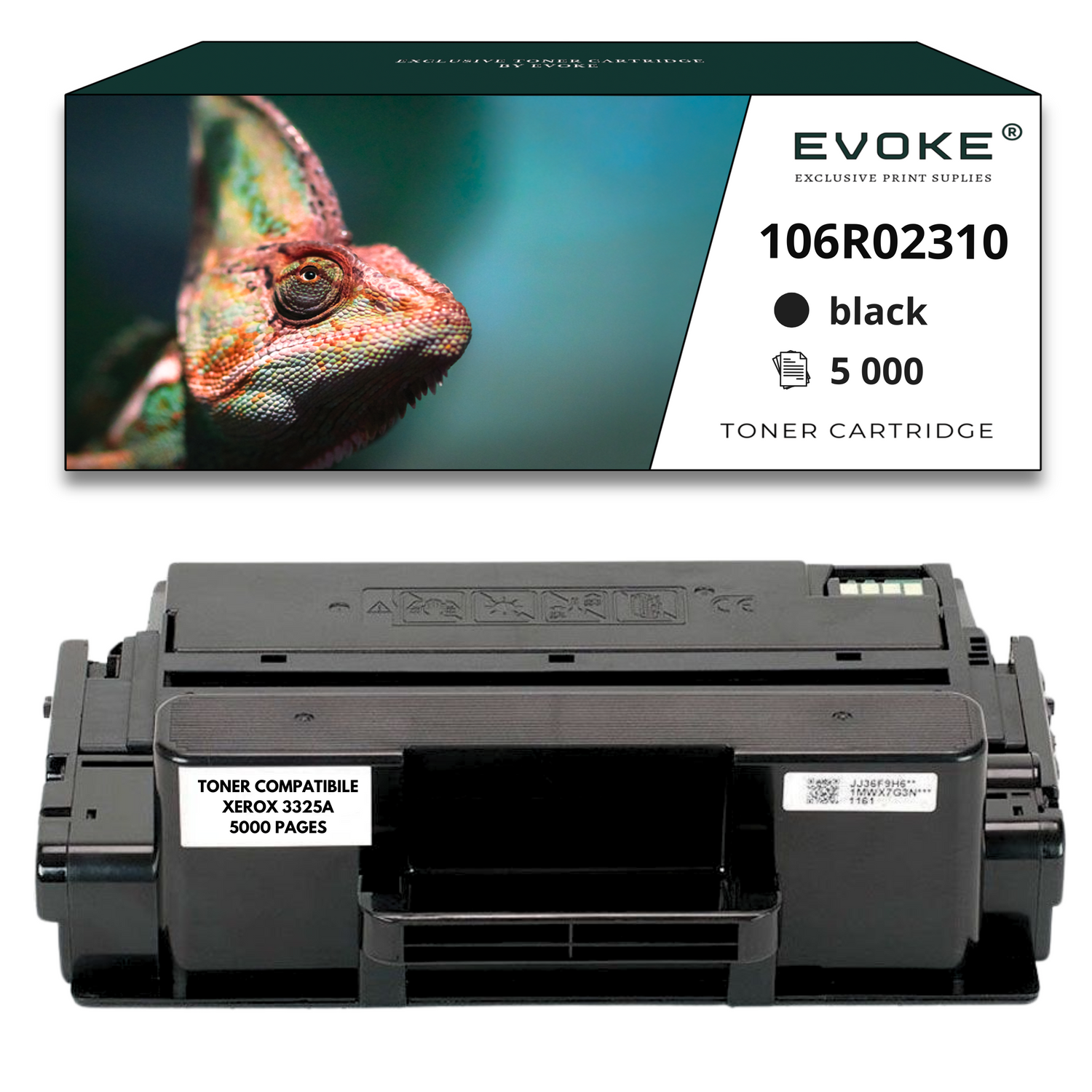 EVOKE Xerox Toner 106R02310 Zwart | 5000 Pagina's | 3325