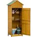 Armoire de rangement extérieure, abri de jardin, 2 étagères, 2 portes, résistant aux intempéries, bois naturel, 79 x 49 x 190 cm