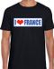 Bellatio Decorations I love France / Frankrijk landen t-shirt met bordje in de kleuren van de Franse vlag - zwart - heren - Frankrijk landen shirt / kleding - EK / WK / Olympische spelen outfit M