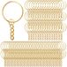 AiQInu 100 stuks 25 mm sleutelhangers met ketting, sleutelringen met splitringen, sleutelringset voor sleutels, handwerk, doe-het-zelf, sieraden maken - goud
