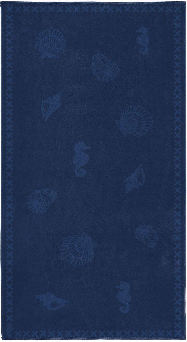 Seahorse Shells Strandlaken - 100 x 200 cm - Navy