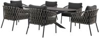 AVH-Collectie Amalfi San Francisco low dining tuinset 7-delig antraciet