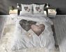 TRANKIELO® - Housse de couette Cœur d'amour 240 x 220 cm - 100% Coton - Inclus 2 taies d'oreiller