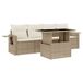 vidaXL Loungeset met kussens, poly rotan, beige