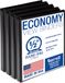 Samsill Economy 0,5 Inch 3 Ring Binder, Gemaakt in de VS, Ronde Ring Binder, Aanpasbare Clear View Cover, Zwart, 4 Pack (MP48510)