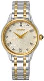 Seiko SRZ550P1 Dames Horloge Bicolor/Parelmoer