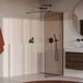 Brauer Orion inloopdouche brons glas 90x200cm incl. glascoating PVD gunmetal geborsteld