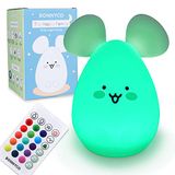 BONNYCO Nachtlampje voor Kinderen met Afstands- en Aanraakbediening en 16 Kleuren. Nachtlamp Kinderkamer met Timer, Muis Siliconen Kinder Bedlampje BPA-vrij. Geschenk voor Meisjes, Jongens