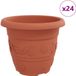 vidaXL Ronde Bloempot 24 st Baksteenrood Ø 30 x 25 cm Kunststof