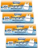 Swirl Antibacterial Pedal Bin Liners with Handles 20L - Multipack of 4 Rolls (20 bags per roll)