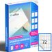 M-office Zelfklevende etiketten – bedrukbaar, wit, meervoudig, school, voor potten en notitieboeken, nuttige stickers voor dagelijks gebruik (72 etiketten per vel, 50 vellen)