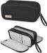 SnelShoppen Trousse à crayons avec grande capacité, 3 compartiments, nylon imperméable, noir