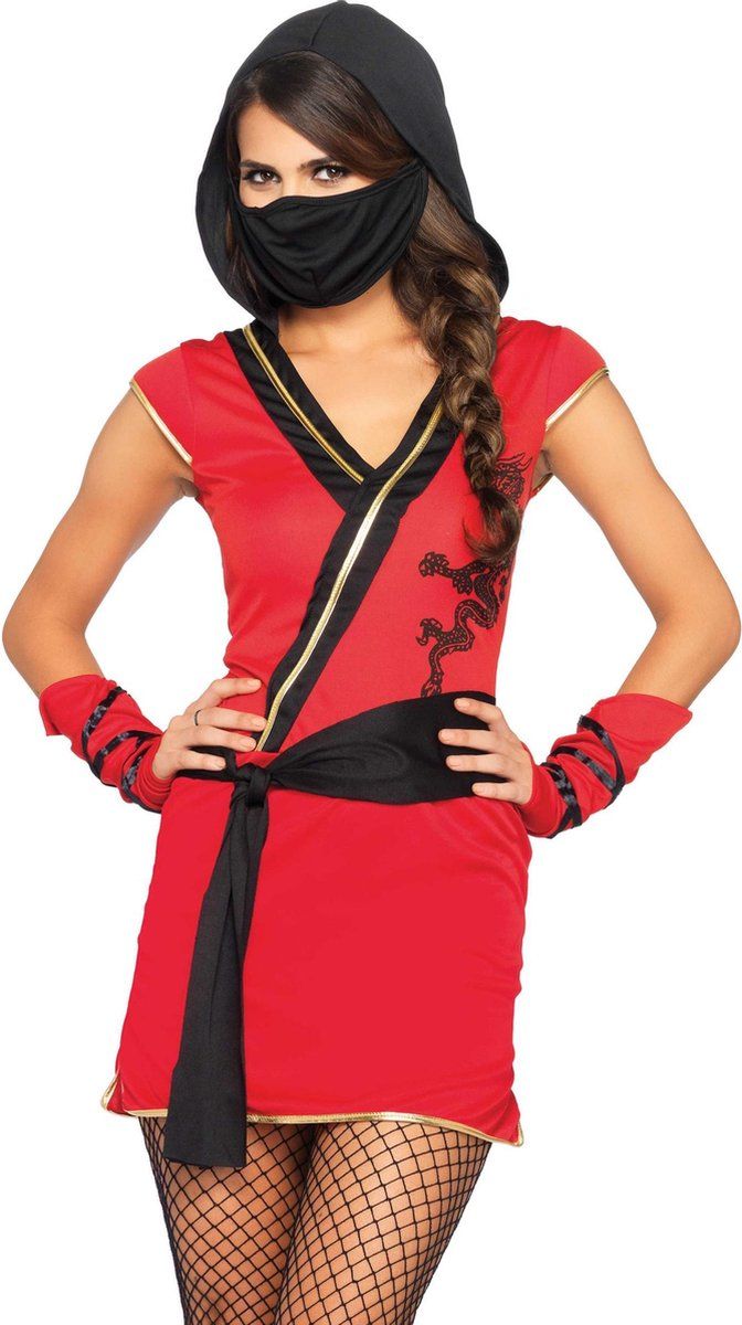 Leg Avenue Rood Mystiek Ninja Kostuum voor Vrouwen - M - Polyester