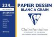 Clairefontaine papier à dessin 'Blanc à Grain' - 240 x 320 mm - blanc