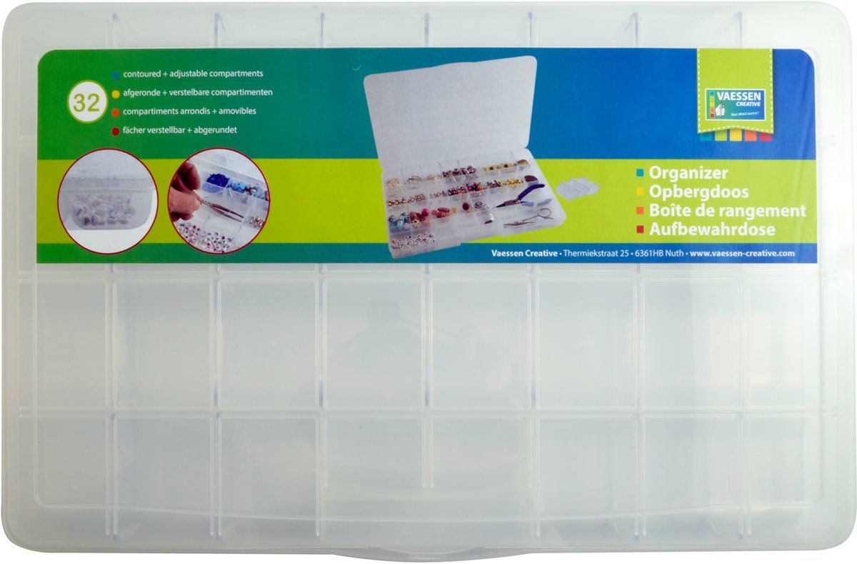 Vaessen Creative Diamond Painting Opbergdoos Sorteerdoos met 32 Vakjes