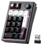 Clavier numérique sans fil - Disposition 20% avec bouton rotatif - Aluminium et RVB - -swap - 1500 mAh - Noir