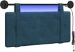 vidaXL Hangend hoofdbord Met LED-verlichting Blauw Fluweel