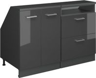 Vicco R-Line Keukenkast voor schuine wand – 120 cm Set van 2 kastrompen 60 cm diepte Antraciet Hoogglans