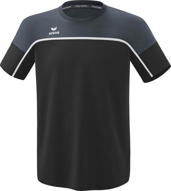 Erima Change T-Shirt Heren - Zwart / Slate Grey / Wit - Maat M