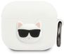 Karl Lagerfeld KLACA3SILCHWH AirPods 3 Case - White Silicone Choupette