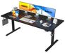 Bureau électrique réglable, réglable en hauteur, 160x80 cm, noir