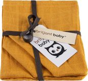 Briljant Baby Washandje Hydrofiel 17 x 20 cm Katoen Oker 3 Stuks