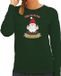Bellatio Decorations foute kersttrui/sweater dames - Kado Gnoom - groen - Kerst kabouter M